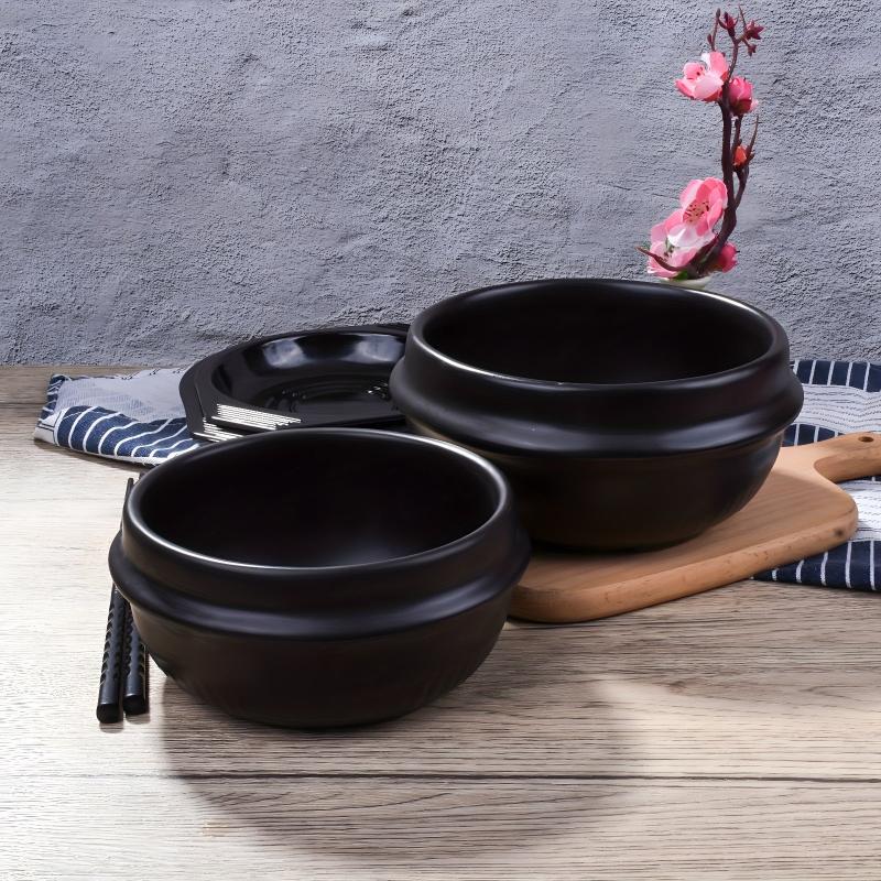Stone Bowl With Tray Ceramic Hot Pot For Bibimbap Soup Stone