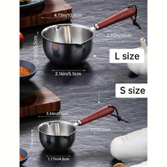 Stainless Steel Milk Pan Dual Pour Spout Butter Warmer Pot