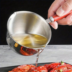 Stainless Steel Milk Pan Dual Pour Spout Butter Warmer Pot