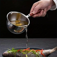 Stainless Steel Milk Pan Dual Pour Spout Butter Warmer Pot