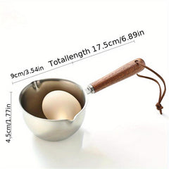 Stainless Steel Milk Pan Dual Pour Spout Butter Warmer Pot