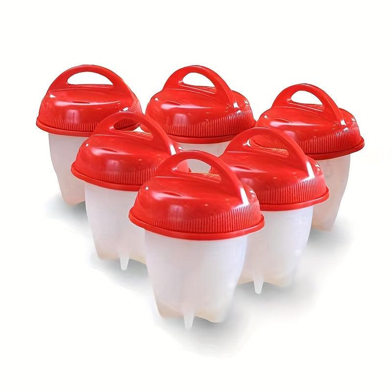 6 PCS Silicone Egg Cooker & Poacher Non-stick Microwave Boiler Mold