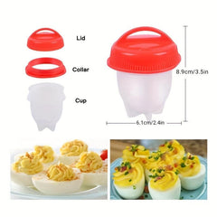 6 PCS Silicone Egg Cooker & Poacher Non-stick Microwave Boiler Mold