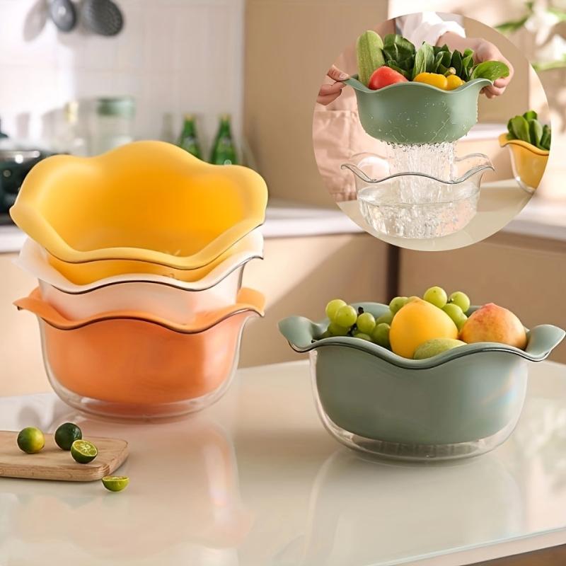 2pcs Petal Drainage Baskets Household Kitchen Gadgets