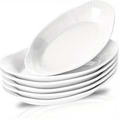 Set of 6 Ceramic Au Gratin Baking Dishes Oven Safe Porcelain Bakeware