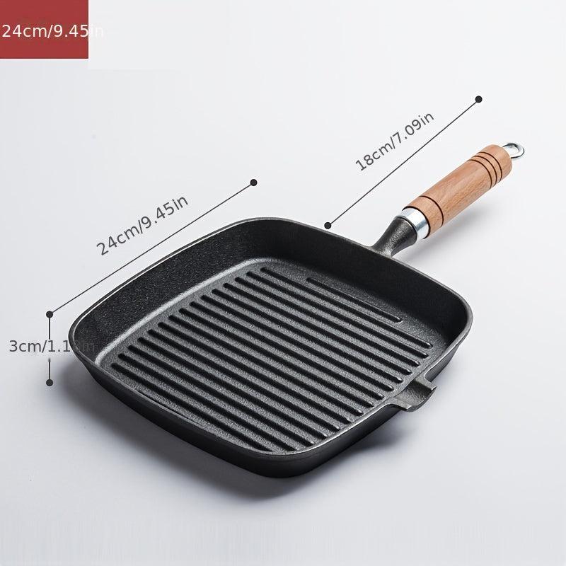 Cast Iron Square Grill Pan 22cm Pre Seasoned Skillet Pan