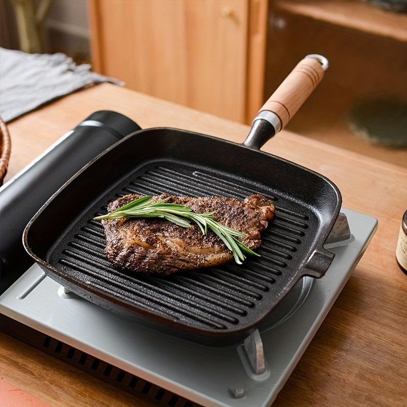 Cast Iron Square Grill Pan 22cm Pre Seasoned Skillet Pan