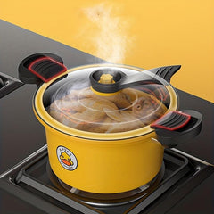 Pressure Cooker Saucepan Soup Pot Glass Cover Ergonomic Handle Braisers Stew Pot