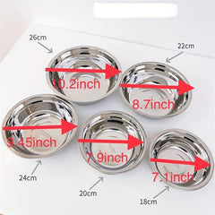 5pcs Stainless Steel Multifunctional Basins High Stainless Steel Salad Basin