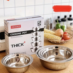 5pcs Stainless Steel Multifunctional Basins High Stainless Steel Salad Basin
