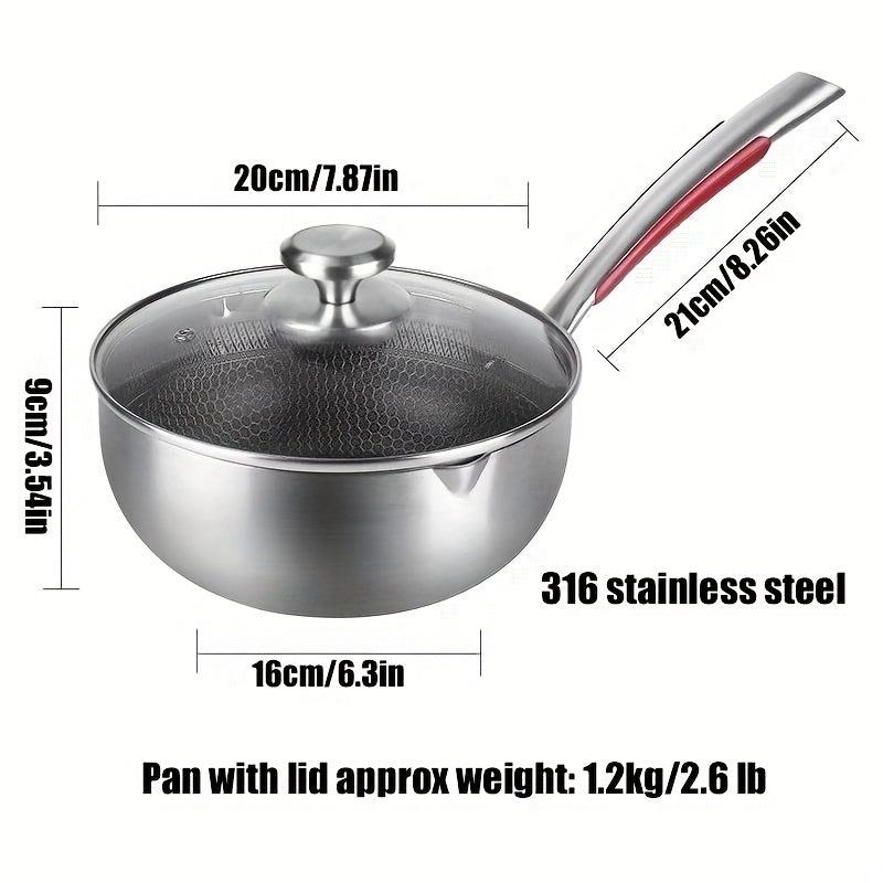 316 Stainless Steel Frying Pan with Non-stick Coating