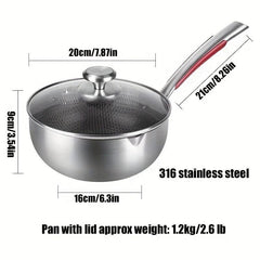316 Stainless Steel Frying Pan with Non-stick Coating