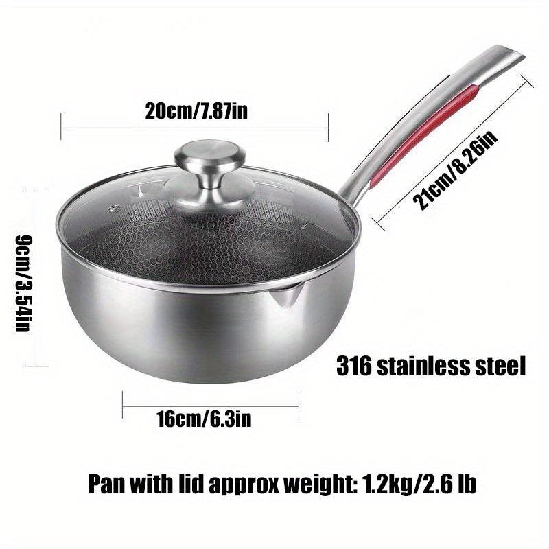 316 Stainless Steel Frying Pan with Non-stick Coating