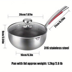 316 Stainless Steel Frying Pan with Non-stick Coating