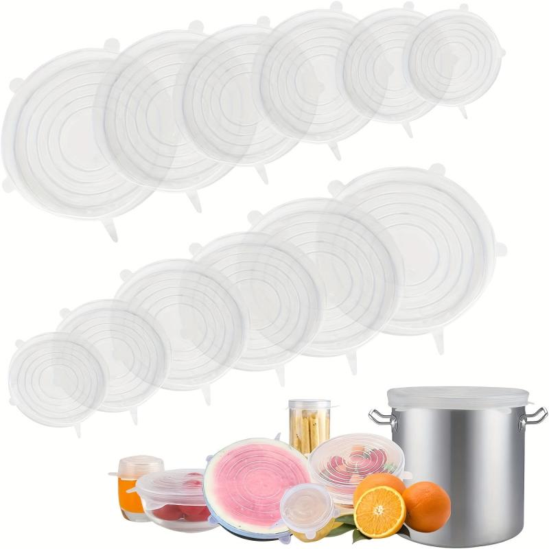 6pcs Silicone Stretch Lids Reusable Food Bowl Covers