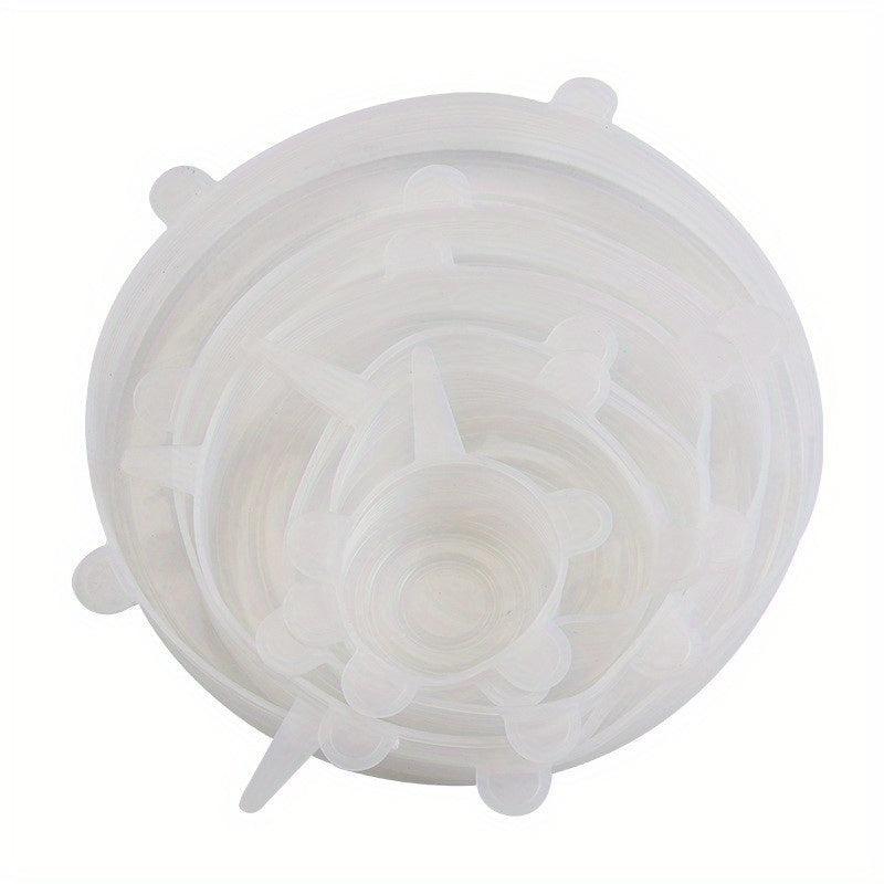 6pcs Silicone Stretch Lids Reusable Food Bowl Covers