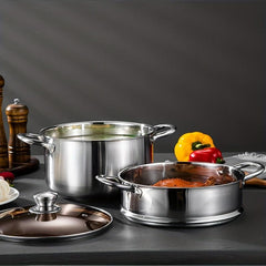 Stainless Steel Soup Pot 4.9L Large Capacity Cookware
