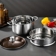 Stainless Steel Soup Pot 4.9L Large Capacity Cookware