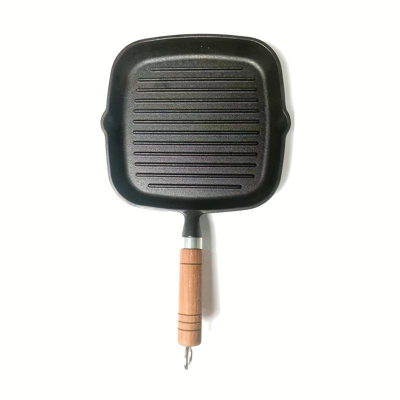 Cast Iron Square Grill Pan Non Stick Steak Pan For Camping Kitchen
