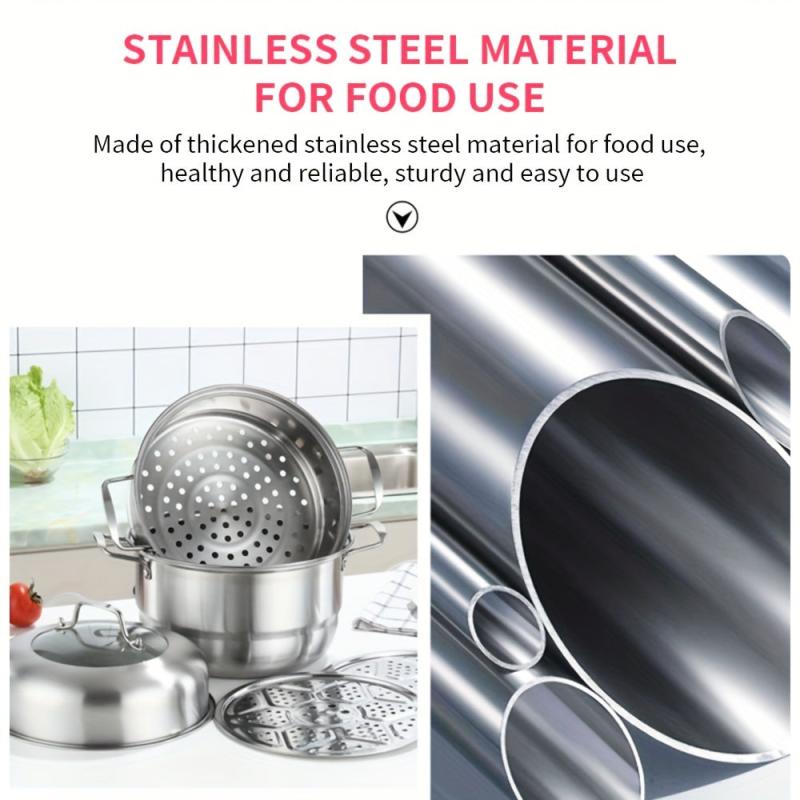 Stainless Steel Soup Cooker 3 Layer Food Steamer Cooking Pot