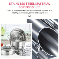 Stainless Steel Soup Cooker 3 Layer Food Steamer Cooking Pot