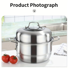 Stainless Steel Soup Cooker 3 Layer Food Steamer Cooking Pot