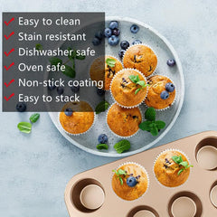 5pcs Nonstick Baking Pans Set Kitchen Bakeware with Round Square Cake Pan Muffin