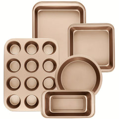 5pcs Nonstick Baking Pans Set Kitchen Bakeware with Round Square Cake Pan Muffin
