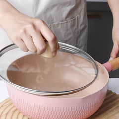 Aluminum Saucepan With Lid Wooden Handle