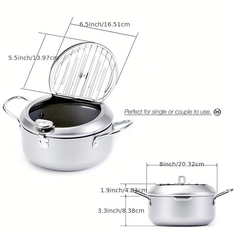 Japanese Tempura Deep Fryer With Thermometer - Easy to Use & Clean