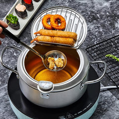 Japanese Tempura Deep Fryer With Thermometer - Easy to Use & Clean
