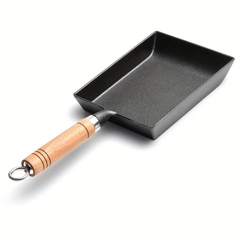Non Stick Egg Pancake Maker Pan 4 Holes Wooden Handle