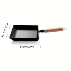 Non Stick Egg Pancake Maker Pan 4 Holes Wooden Handle