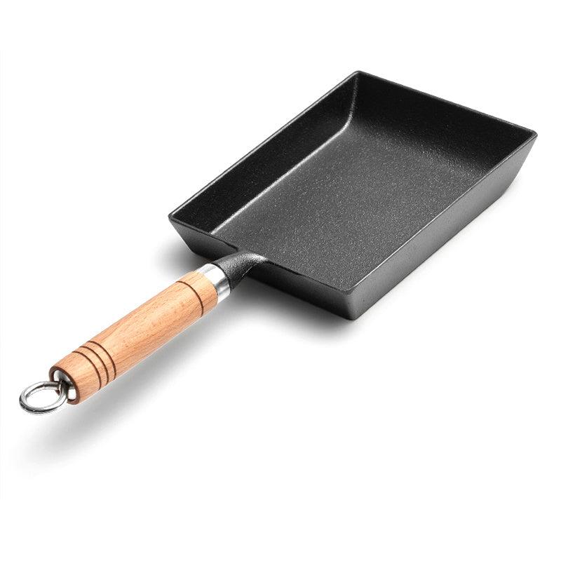 Non Stick Egg Pancake Maker Pan 4 Holes Wooden Handle