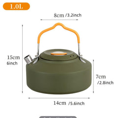 1L Stainless Camping Teapot Lightweight Outdoor Kettle