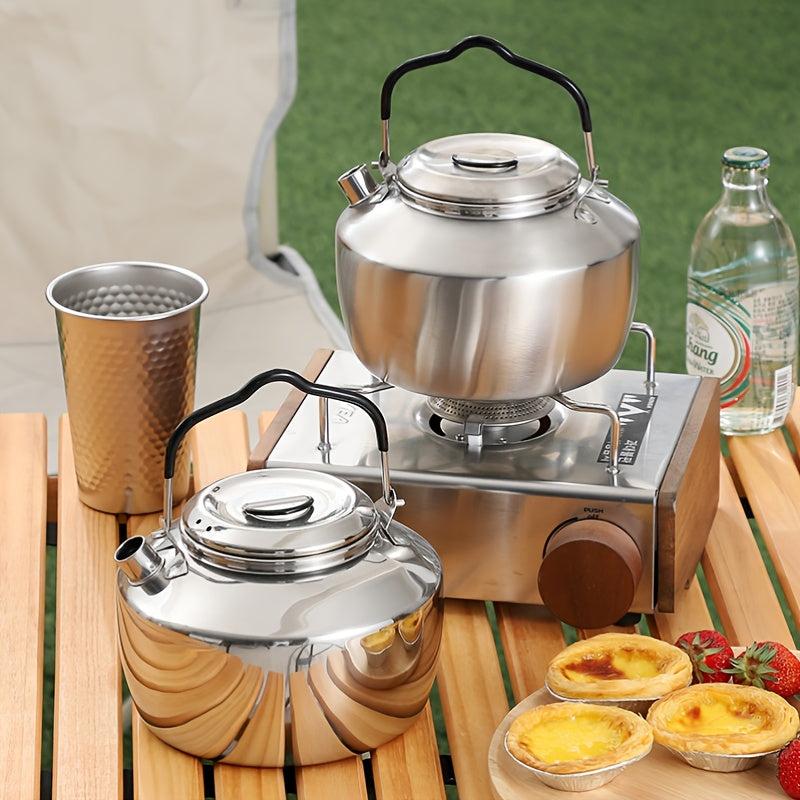 1L Stainless Camping Teapot Lightweight Outdoor Kettle
