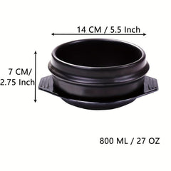 Stone Bowl With Tray 5.5'' 27 OZ Ceramic Stone Hot Pot