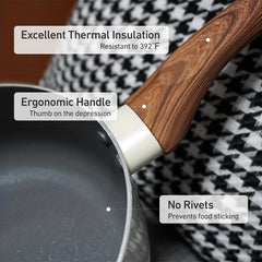 Non Stick 7in Sauce Pan With Lid - Small Pot With Ceramic Coating