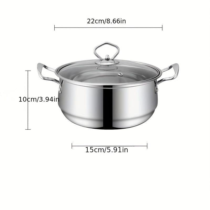 3pcs Stainless Steel Cookware Set Flat Bottom Frying Pan Soup Pot Milk Pot