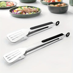 1pc Stainless Steel BBQ Tong Kitchen Utensil