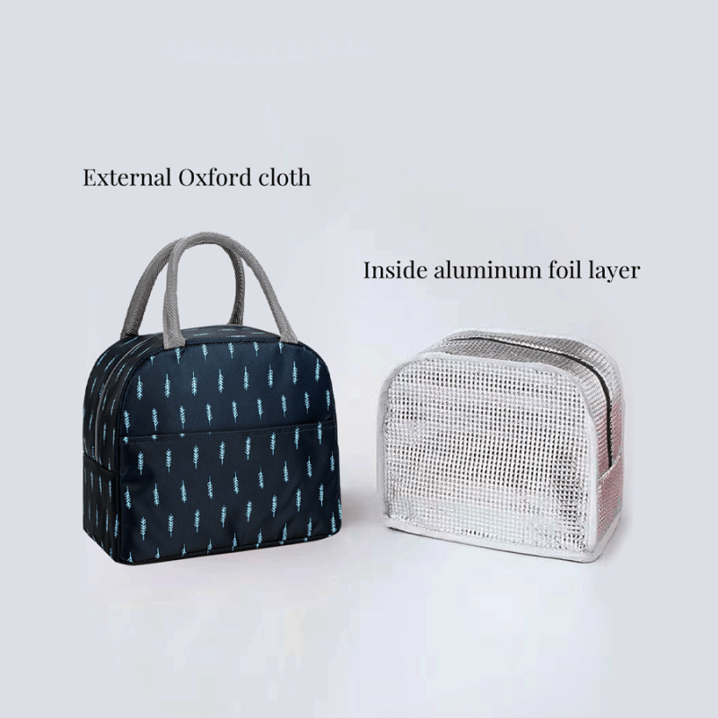 Oxford Cloth Insulated Lunch Box Bag Aluminum Foil Inside