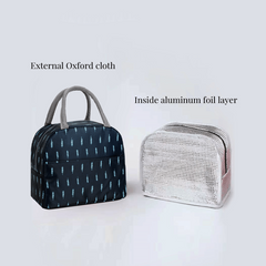 Oxford Cloth Insulated Lunch Box Bag Aluminum Foil Inside