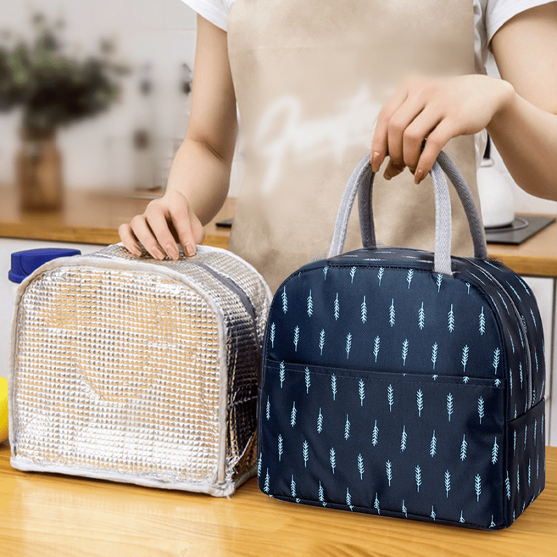 Oxford Cloth Insulated Lunch Box Bag Aluminum Foil Inside