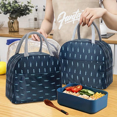Oxford Cloth Insulated Lunch Box Bag Aluminum Foil Inside
