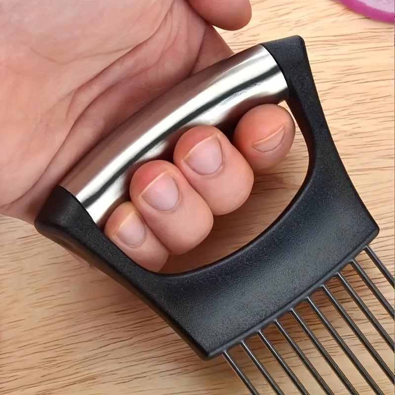 Onion Holder Slicer Vegetable Tools Stainless Steel Cutting Kitchen Gadget