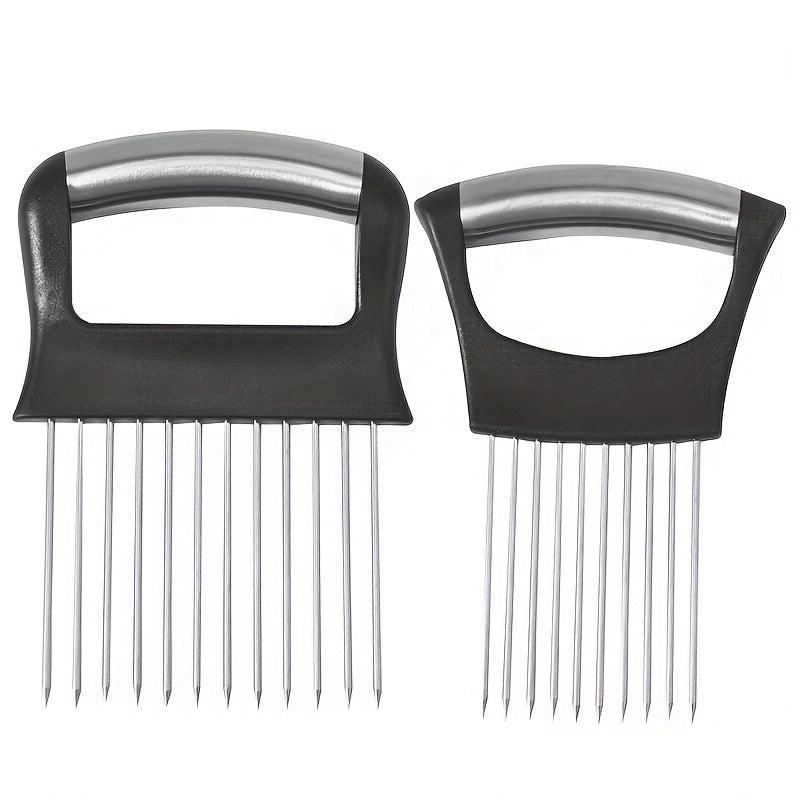 Onion Holder Slicer Vegetable Tools Stainless Steel Cutting Kitchen Gadget
