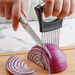 Onion Holder Slicer Vegetable Tools Stainless Steel Cutting Kitchen Gadget