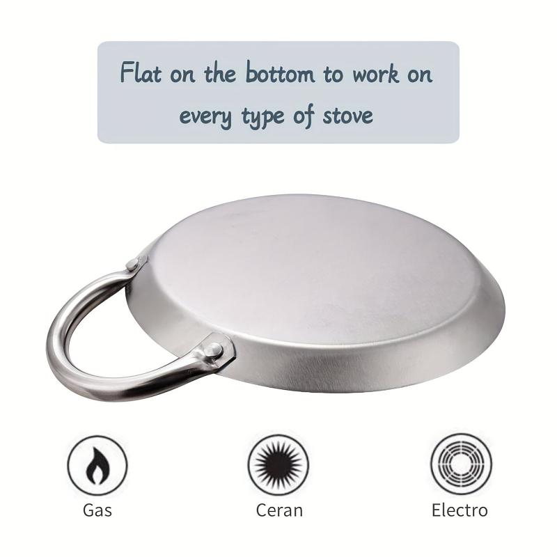 Stainless Steel Crepe Pans 21 08cm 28 Comal Griddle Induction Cooker Cookware