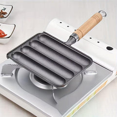 Cast Iron Sausage Pan Pre Seasoned Square Grill Pan for Kitchen & Outdoor Use