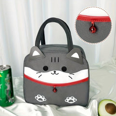 Kitten Lunch Bag Portable Aluminum Foil Large Capacity Bento Bag